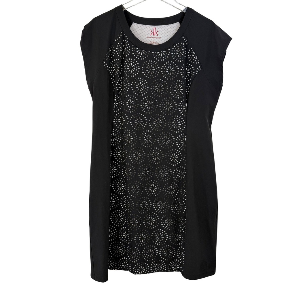 Krimson Klover JASMINE Black Laser Cut Floral Eyelet Shift‎ Dress WOMEN Large
